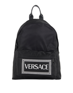 Logo Backpack, Mens, Nylon, Black, 4*